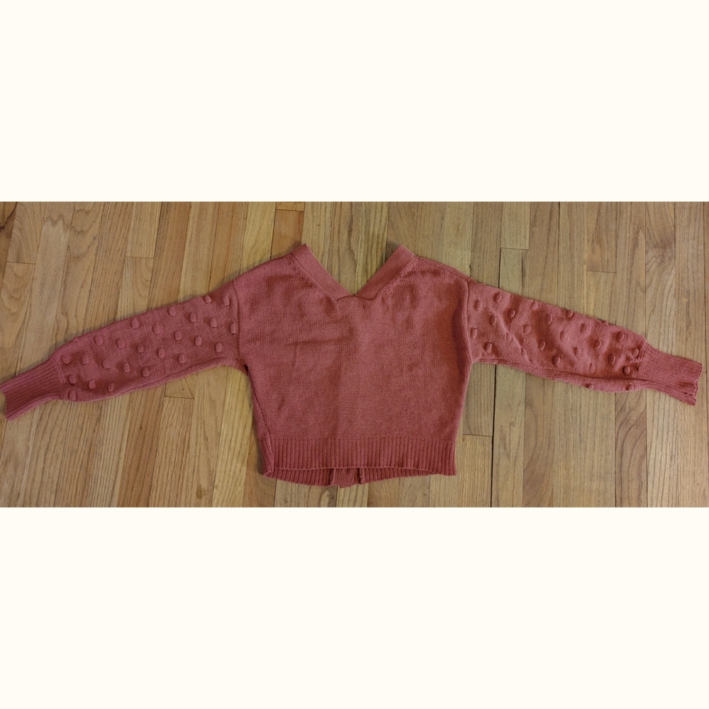 Women's Button-Up Sweater - Rust - Picture 8 of 10
